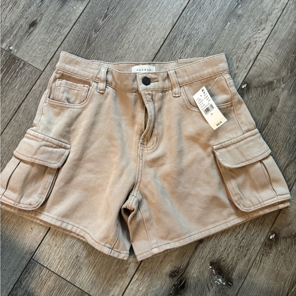 PacSun Women's Beige Cargo Shorts